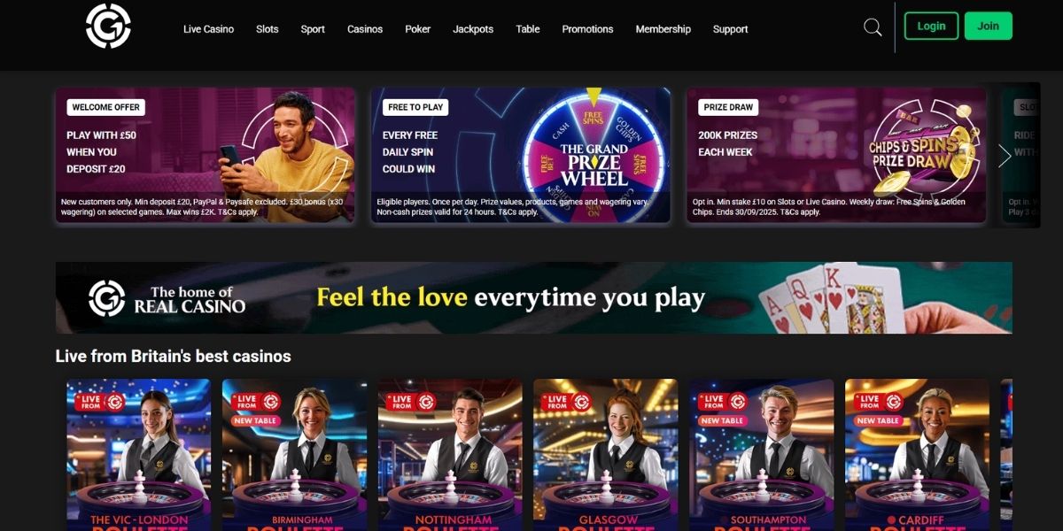 Screenshot of the Grosvenor website